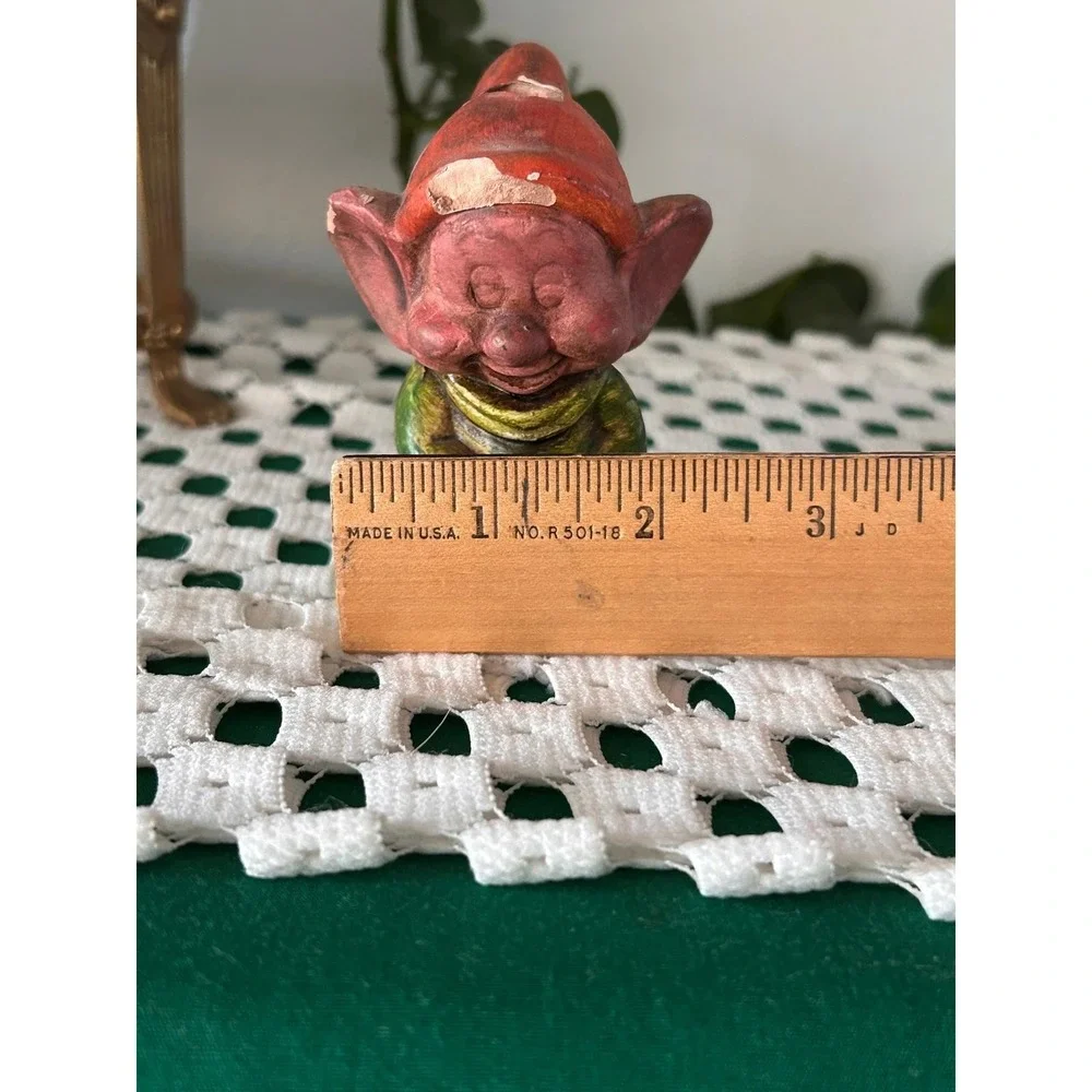 Vintage Disney Dopey Dwarf Figurine Distressed Cottagecore Gnome Shelf Decor
